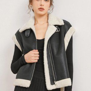 Leisurely Shearling Leather Vest